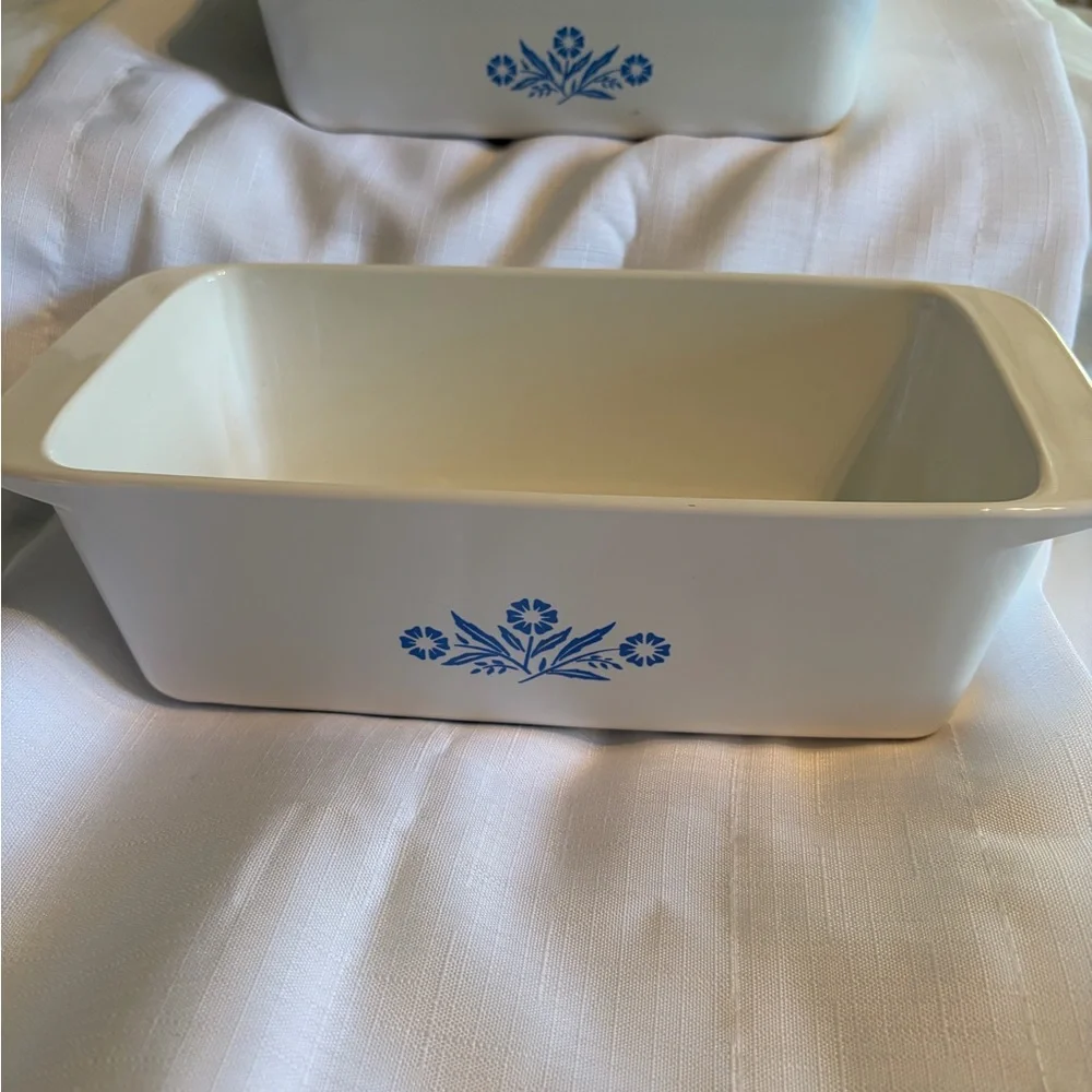 Vintage Corningware Baking Dishes Set Of 2 Loaf Pan And Square Casserole